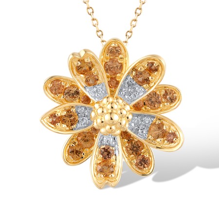 14KYW Pendant Diamond,Yellow Sapphire (P320515YES14KYW)