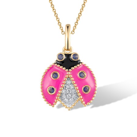 14KYW Pendant Blue Sapphire,Diamond,Enamel (P320656ENA14KYW)