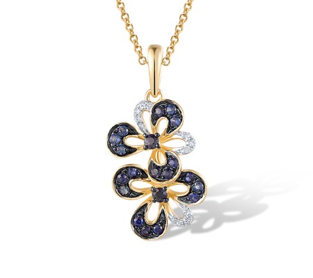 14KYWB Pendant Blue Sapphire,Diamond (P320682SAP14KYWB)