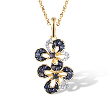 14KYWB Pendant Blue Sapphire,Diamond (P320682SAP14KYWB)