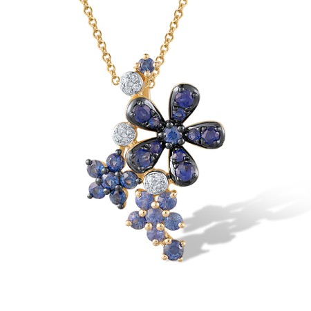 14KYWB Pendant Blue Sapphire,Diamond (P320683SAP14KYWB)