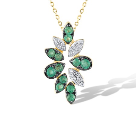 14KYWB Pendant Diamond,Emerald (P320696EMR14KYWB)