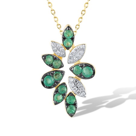 14KYWB Pendant Diamond,Emerald (P320696EMR14KYWB)