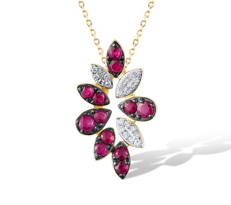 14KYWB Pendant Ruby,Diamond (P320696RUY14KYWB)