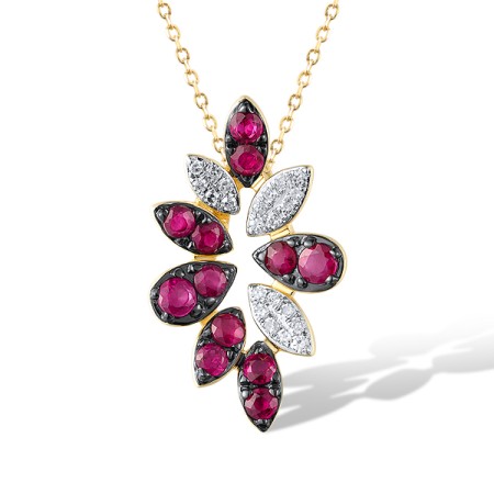 14KYWB Pendant Ruby,Diamond (P320696RUY14KYWB)