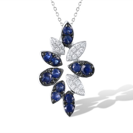 14KWB Pendant Blue Sapphire,Diamond (P320696SAP14KWB)