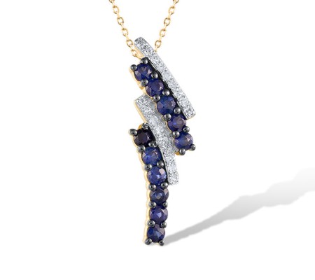 14KYWB Pendant Blue Sapphire,Diamond (P320703SAP14KYWB)