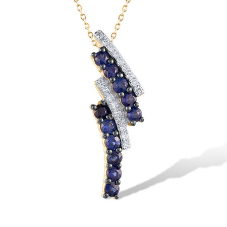 14KYWB Pendant Blue Sapphire,Diamond (P320703SAP14KYWB)
