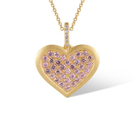 14KY Pendant Diamond,Pink Sapphire (P320718PIS14KY)