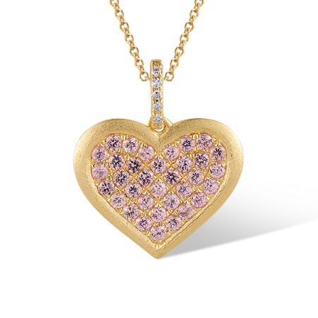 14KY Pendant Diamond,Pink Sapphire (P320718PIS14KY)