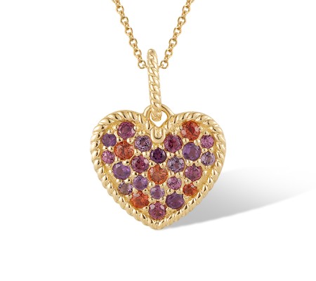 14KY Pendant Orange Sapphire,Rhodolite Garnet,Amethyst (P320719AOSR14KY)