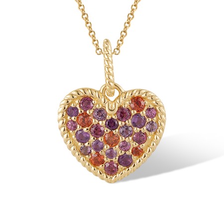 14KY Pendant Orange Sapphire,Rhodolite Garnet,Amethyst (P320719AOSR14KY)