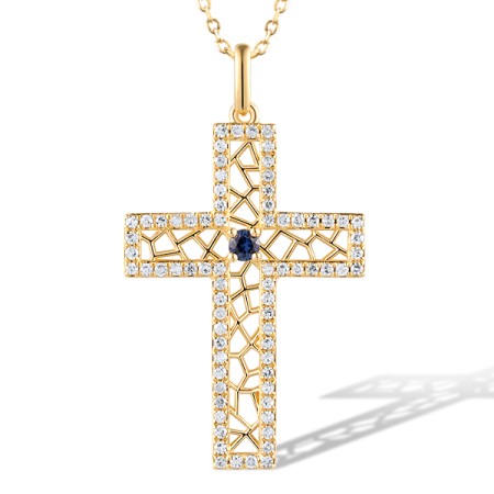 14KY Pendant Blue Sapphire,Diamond (P320756SAP14KY)