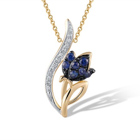 14KYWB Pendant Blue Sapphire,Diamond (P320867SAP14KYWB)