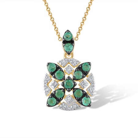 14KYWB Pendant Diamond,Emerald (P320930EMR14KYWB)
