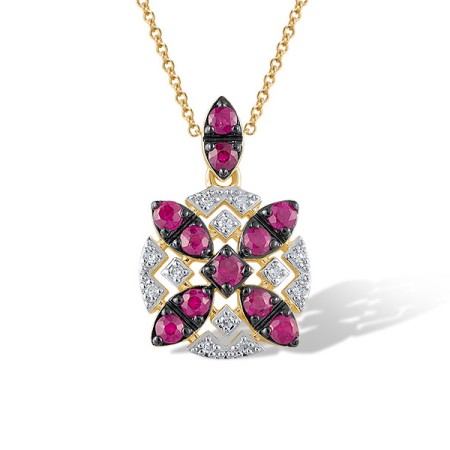 14KYWB Pendant Ruby,Diamond (P320930RUY14KYWB)