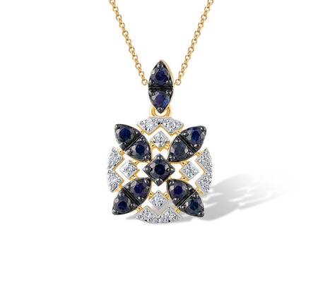14KYWB Pendant Blue Sapphire,Diamond (P320930SAP14KYWB)