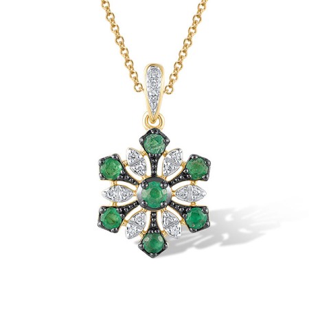 14KYWB Pendant Diamond,Emerald (P320931EMR14KYWB)
