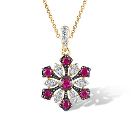 14KYWB Pendant Diamond,Ruby (P320931RUY14KYWB)