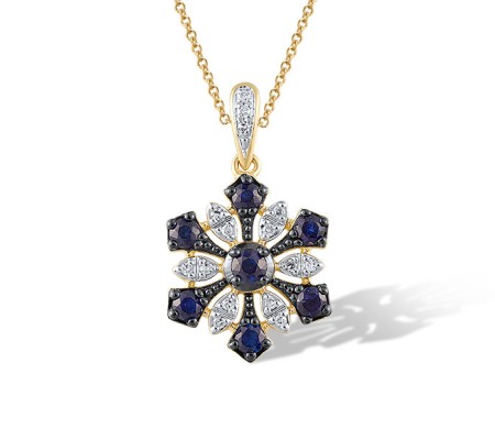14KYWB Pendant Blue Sapphire,Diamond (P320931SAP14KYWB)