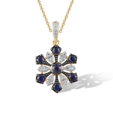 14KYWB Pendant Blue Sapphire,Diamond (P320931SAP14KYWB)