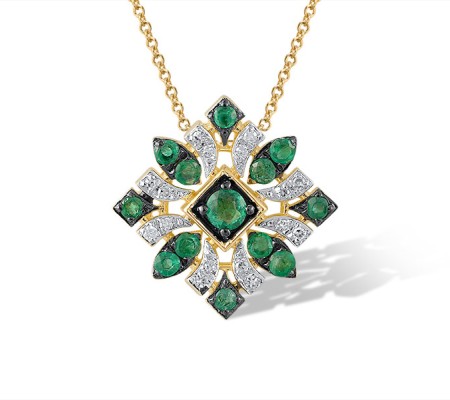 14KYWB Pendant Diamond,Emerald (P320932EMR14KYWB)