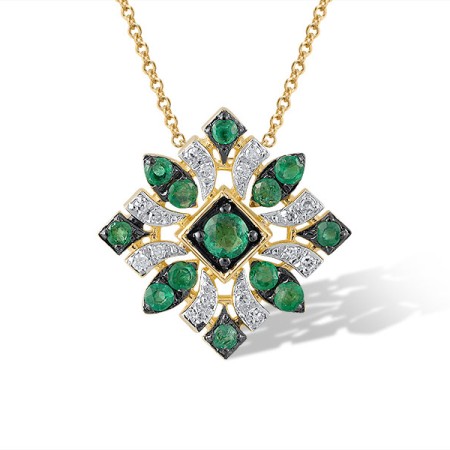 14KYWB Pendant Diamond,Emerald (P320932EMR14KYWB)