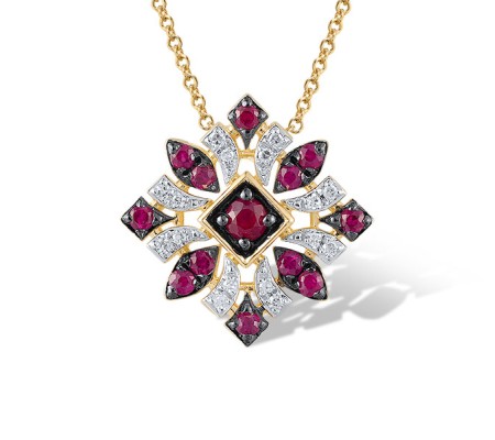 14KYWB Pendant Ruby,Diamond (P320932RUY14KYWB)