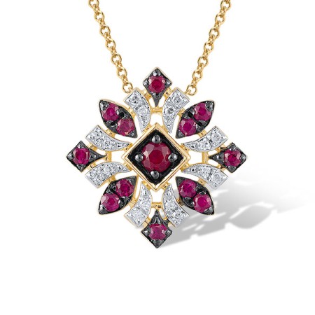 14KYWB Pendant Ruby,Diamond (P320932RUY14KYWB)