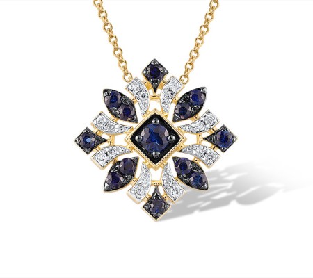 14KYWB Pendant Blue Sapphire,Diamond (P320932SAP14KYWB)