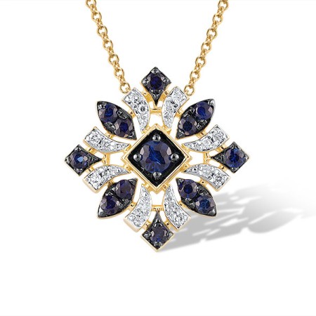 14KYWB Pendant Blue Sapphire,Diamond (P320932SAP14KYWB)