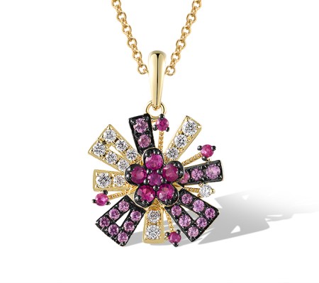 14KYB Pendant Diamond,Pink Sapphire,Ruby (P320960PRU14KYB)