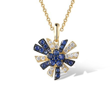 14KYB Pendant Blue Sapphire,Diamond (P320961SAP14KYB)