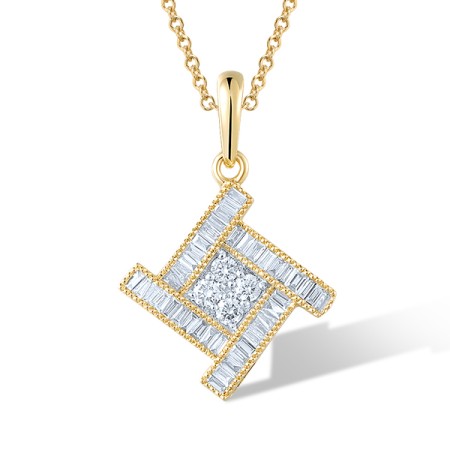 14KYW Pendant Diamond (P321077DIA14KYW)