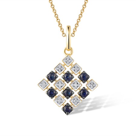 14KYWB Pendant Blue Sapphire,Diamond (P321083SAP14KYWB)