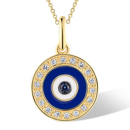 14KYB Pendant Blue Sapphire,Diamond,Enamel without chain (P321178ENA14KYB)