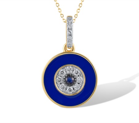 14KYWB Pendant Blue Sapphire,Diamond,Enamel (P321179ENA14KYWB)