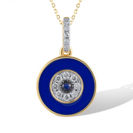 14KYWB Pendant Blue Sapphire,Diamond,Enamel (P321179ENA14KYWB)