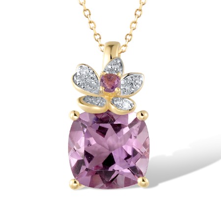 14KYW Pendant Amethyst,Diamond (P321271AME14KYW)