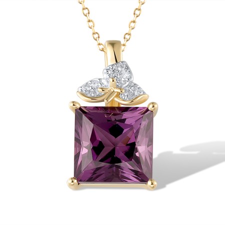 14KYW Pendant Amethyst,Diamond (P321273AME14KYW)