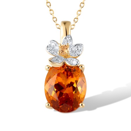 14KYW Pendant Diamond,Citrine (P321277CIT14KYW)
