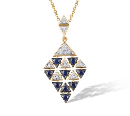 14KYWB Pendant Blue Sapphire,Diamond (P321281SAP14KYWB)