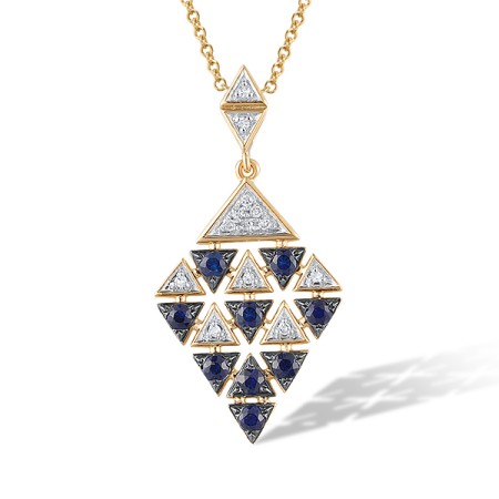 14KYWB Pendant Blue Sapphire,Diamond (P321281SAP14KYWB)