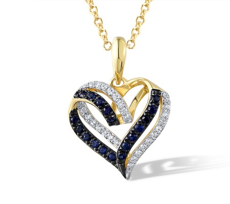 14KYWB Pendant Blue Sapphire,Diamond (P321321SAP14KYWB)