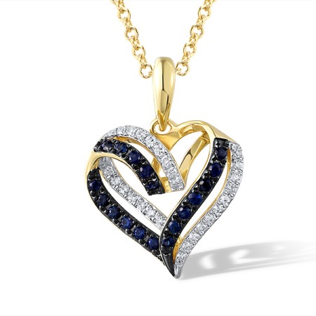 14KYWB Pendant Blue Sapphire,Diamond (P321321SAP14KYWB)