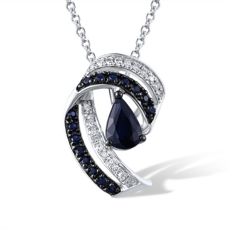 14KWB Pendant Blue Sapphire,Diamond (P321322SAP14KWB)
