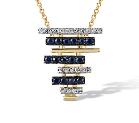 14KYWB Pendant Blue Sapphire,Diamond (P321325SAP14KYWB)