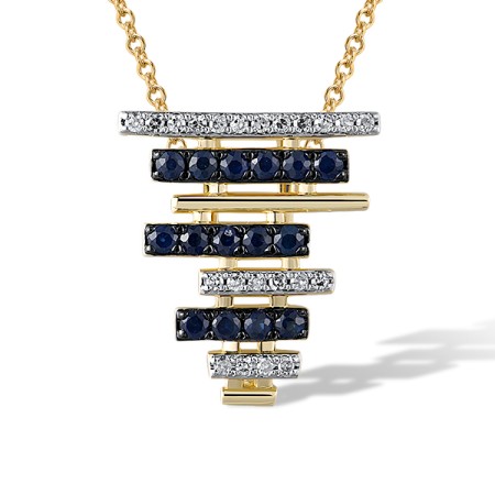 14KYWB Pendant Blue Sapphire,Diamond (P321325SAP14KYWB)