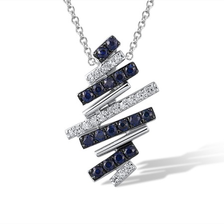 14KWB Pendant Blue Sapphire,Diamond (P321327SAP14KWB)