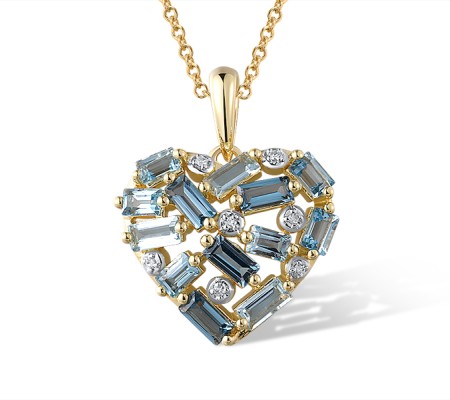 14KYW Pendant Blue Topaz (Swiss Blue),Diamond,London Blue Topaz,Blue Topaz (Sky Blue) (P321344BKLT14KYW)